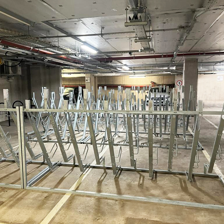 Semi-Vertical Cycle Parking